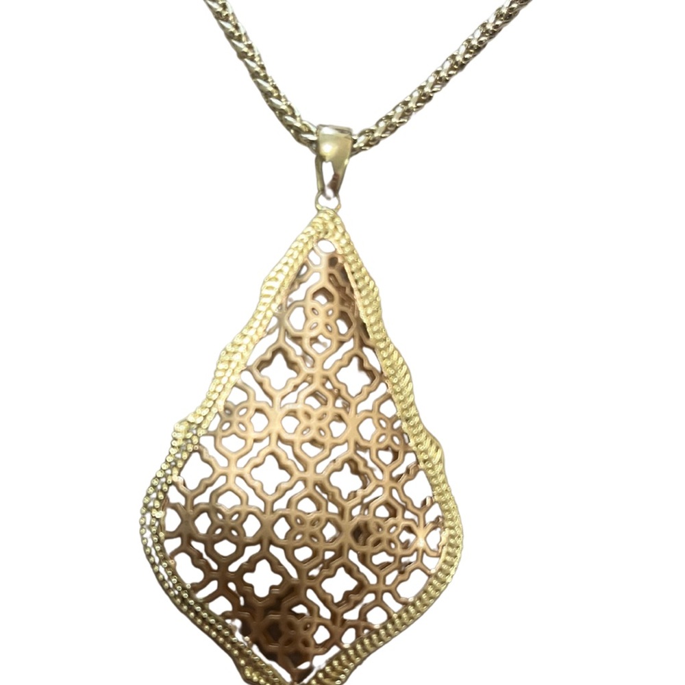 Kendra Scott Aiden Two Tone Gold & Rose Gold Long Pendant Necklace